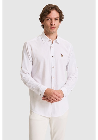 U.s. Polo Assn. Erkek Beyaz Gömlek Basic 50320262-vr013