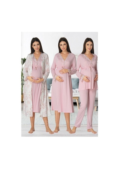 Effortt Zerre Bebe Kadın Pembe Lohusa Seti Pembe