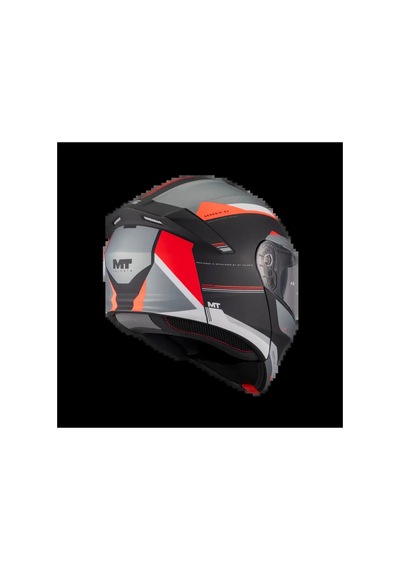 Mt Genesis Sv Raccoon B5 Çene Açılır Kask Siyah - Beyaz - Kırmızı