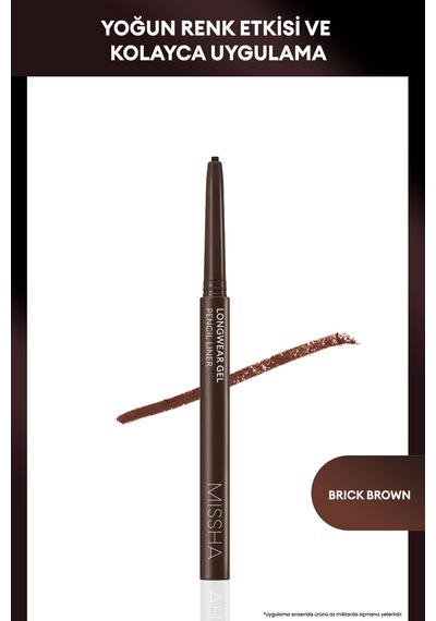 Pürüzsüz Uygulanan Jel Dokuda Kalem Eyeliner Missha Longwear Gel Pencil Liner (Brick Brown) 0.14g