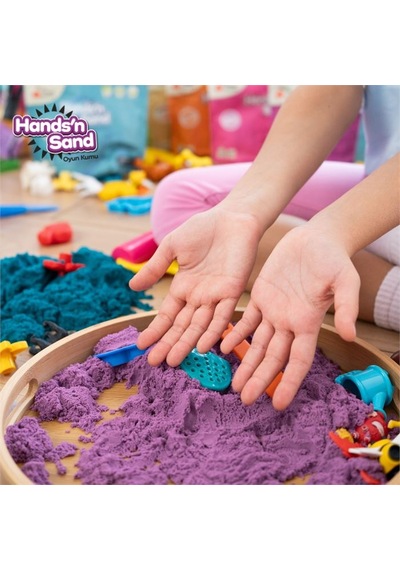 Playever Hands'n Sand Doğal Kinetik Kum 3kg - 6 Renk Çok  Renkli