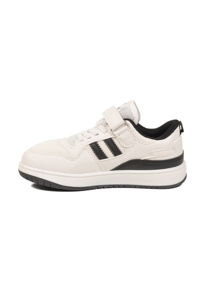 Cool Beyaz Siyah Fileli Hafif Cırtlı Unisex Çocuk Spor Ayakkabı Stella F Beyaz-siyah