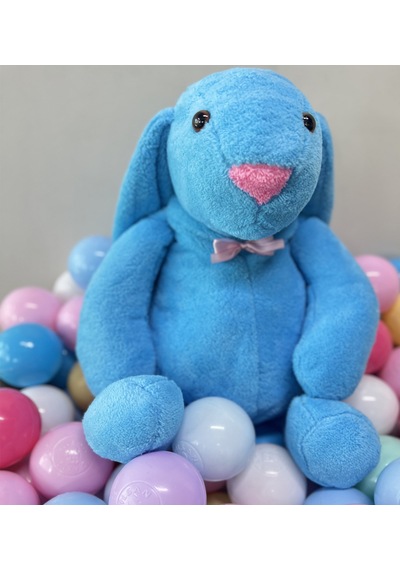 Uyku Arkadaşım Papyonlu Uzun Kulak Bunny Peluş Tavşan Turkuaz