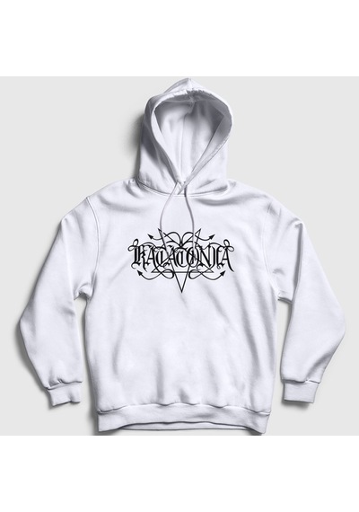 Presmono Unisex Logo V2 Katatonia Kapüşonlu Sweatshirt Beyaz