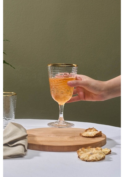 Karaca Akroma Transparent Kadeh 360 Ml Gold