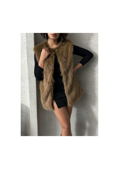 Verymoda Tüylü Yelek Vmf1567 Kahve