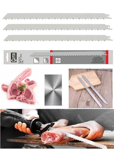 Gator Paslanmaz Çelik Gtr903019 3 Adet 30cm Tilki Kuyruğu Et Kemik Kesim Bıçağı Özel Yerli Imalat