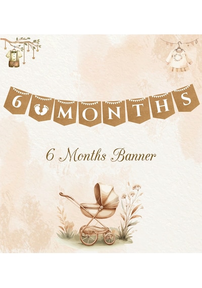 Yarım Yaş Partisi 6 Months Temalı Kraft Banner 1