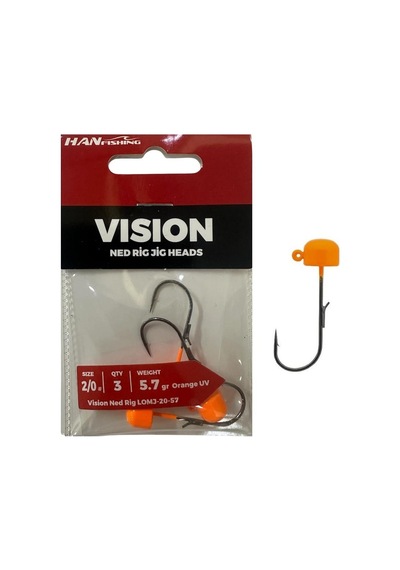 Hanfish Vision Ned Rig Jig Head Lomj 5.7gr No:2/0 Orange Uv 3 Adet