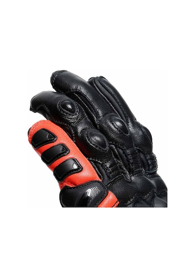Motoanl Motosiklet Eldiveni Carbon Titanium Full Koruma Deri Motorcu Eldiven Kırmızı