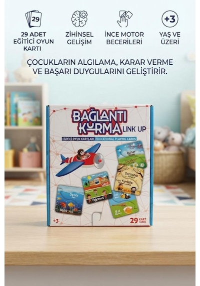 Bağlantı Kurma Link Up Eğitici Oyun Kartları - 29 Parça Zeka Ve Mantık Eğitici Kutu Oyunu