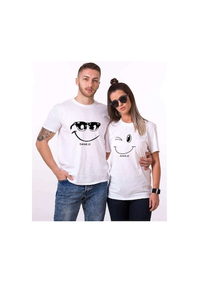 Tshirthane Smile Sevgili Kombinleri Tshirt Kombini Beyaz