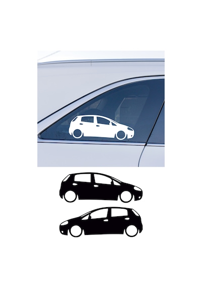 2 Adet Fiat Punto Basık Oto Sticker - Kelebek Cam Sticker 15x5 Cm