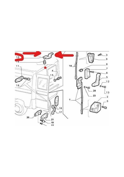 Fiat Citroen Peugeot Arka Kapı Üst Kilit Karşılığı 1303898080 26303339