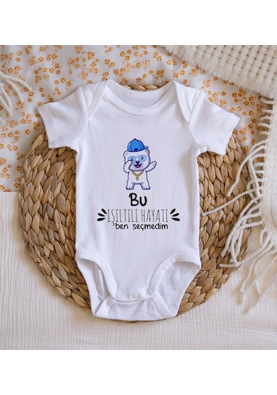 Bitmeyenkartus Bk Kids Işıltılı Hayatı Ben Seçmedim Tasarımlı Bebek Body Zıbın - Çok Renkli