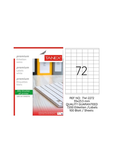 Tanex Tw-2272 - 35 X 23.3 MM Laser Etiket 100 Adet
