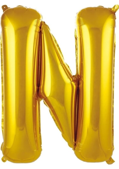 N Harfi 40 İnc Gold Renk Folyo Balon 100 Cm