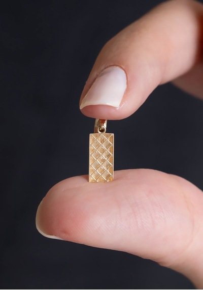 14 Ayar Altın Külçe Kolye Ucu 1,30 Mm Sarı Altın
