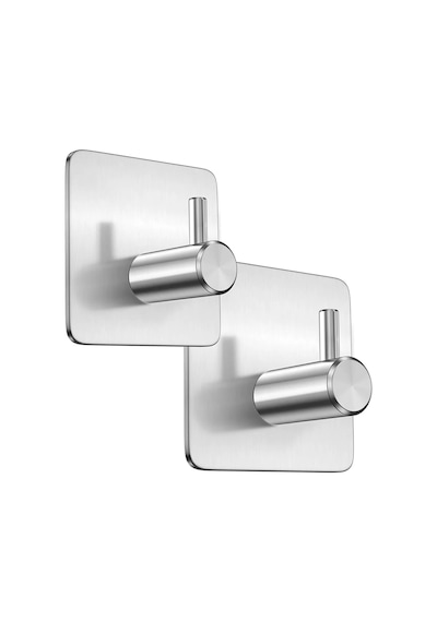 2 Adet Paslanmaz Çelik Inox Banyo Askısı / Bornoz Askısı / Havlu Gümüş