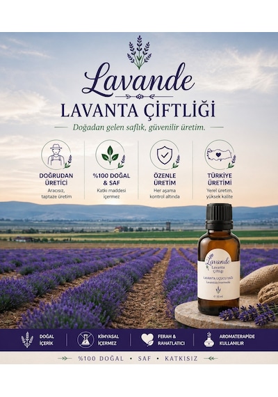 Lavande Lavanta Çiftliği Lavanta Yağı L.intermedia İçten Damlalıklı 50 ML