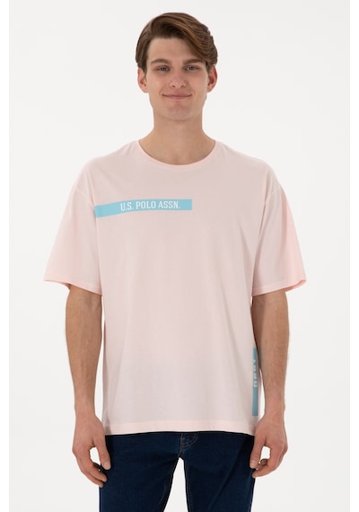 U.S. Polo Assn. Erkek Comfort Fit Bisiklet Yaka Açık Pembe Tişört 50306904-VR078