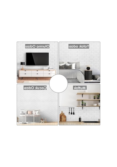 Beyaz Kendinden Yapışkanlı 3d Esnek Duvar Kağıdı Paneli - 70x23 Cm