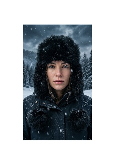Emybox Rus Şapkası Kadın Ushanka Kürk Kalpak - Soğuk Geçirmez Kulaklı Ponponlu Kışlık Şapka Siyah
