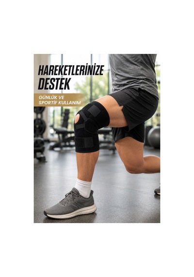 Ligamentli Dizlik Açık Patella Yan Destekli Ayarlanabilir Bantlı Sporcu Dizliği -