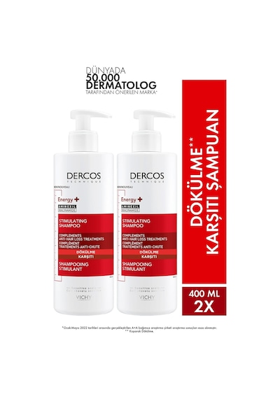 Vichy Dercos Saç Dökülmesine Karşı Bakım Şampuanı 2 x 400 ML