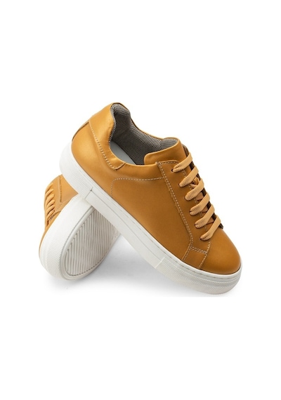 Deery Hakiki Deri Sarı Sneaker Kadın Ayakkabı Sarı