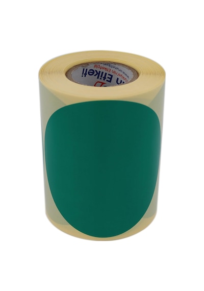 Kuşe Daire Renk Baskılı Çap Etiketi 75mm Daire Ölçülerinde Yuvarlak Çıkartma Sticker Ruloda 300 Adet Kendinden 1