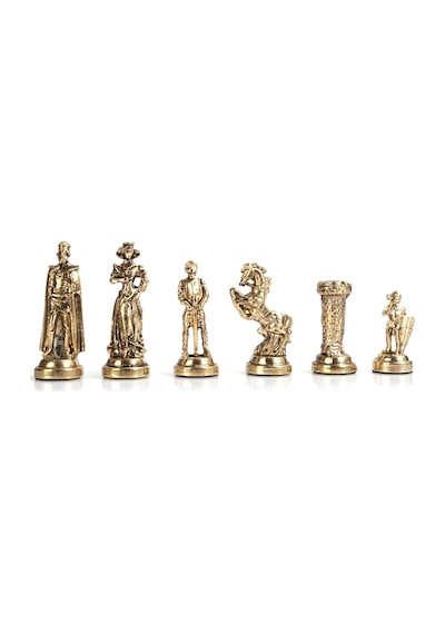 Gifthome Orta Boy Metal İngiliz Satranç Takımı Parlak Ve Rustik Desenli Sandıklı Mdf Tahtası 36x36x6 Cm.