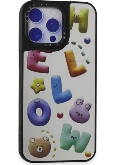 Newface Apple, Uyumlu iPhone 15 Pro Kılıf Mirror Desenli Kapak - Mirror - 15 - Özel Seri 8683140636753 Beyaz