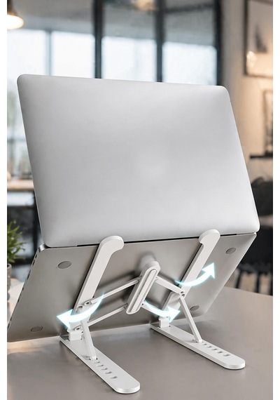 Alüminyum Laptop Standı 7 Kademeli Ayarlı Katlanabilir Tablet Tutucu Ergonomik 26 Cm