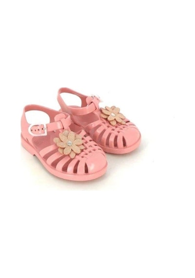 Meduse Sunflower Guimauve - Pembe Çiçek Detaylı Çocuk Sandalet-7989 Pembe