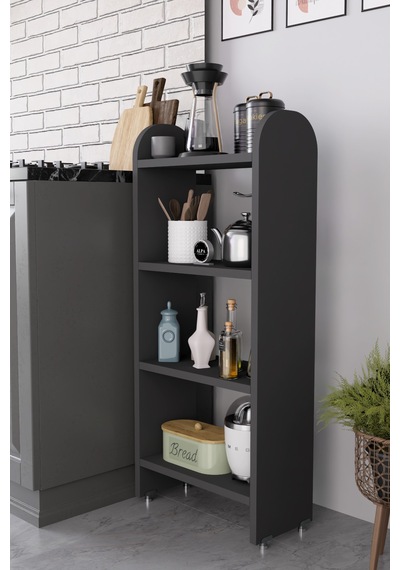 Alpaevmobilya Ahşap Oval 4 Raflı Açık Mutfak Dolabı Çok Amaçlı Organizer Raf Kahve Köşesi Standı Ve Ünitesi Antrasit Alpaevmobilya Ahşap Oval 4 Raflı Açık Mutfak Dolabı Çok Amaçlı Organizer Raf Kahve Köşesi Standı Ve Ünitesi Antrasit