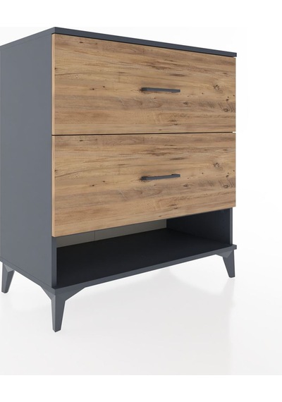 Hyperion Şifonyer 2 Çekmeceli 88x44x96 Antrasit-çam Antrasit