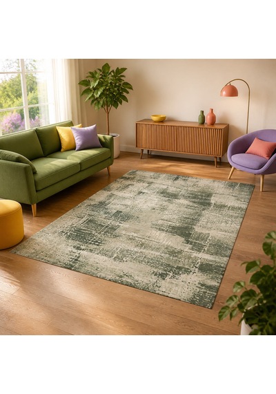Kartela Halı Lora Halı Kaymaz Taban Makinede Yıkanabilir Halı Adaçayı Yeşili - 100 X 150 Cm