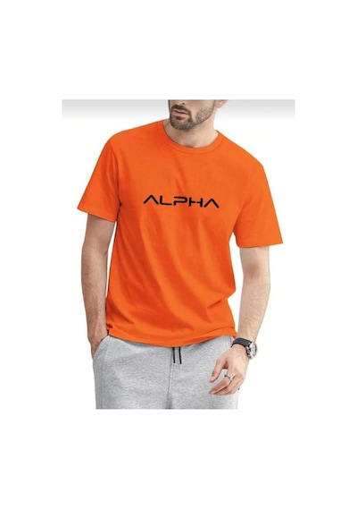 Kozia Outdoors Malkoçbey Alpha Baskılı Oversize Basic T-shirt Turuncu