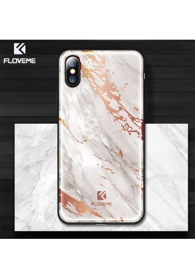 Floveme iPhone Uyumlu X Xs Mermer Desenli Premium Silikon Kılıf- 5775 Mavi