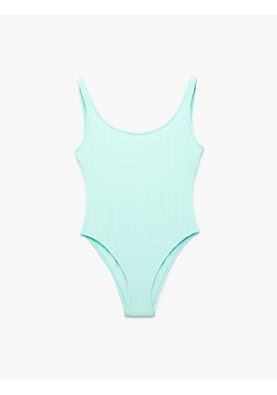 Koton U Yaka Dokulu Mayo Green 5sak20131mm Yeşil