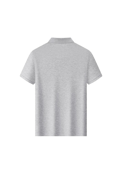 New Performance Premium Polo T-shirt %100 Pamuk Mercerize Desenli Gri