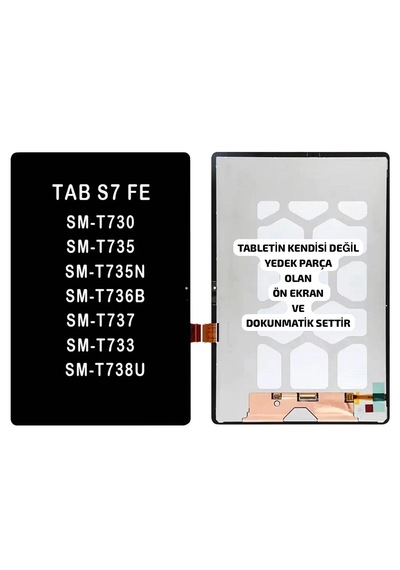 Samsung Galaxy Uyumlu Tab S7 Fe Sm-t730 T733 T736 T737 Lcd Ekran Dokunmatik Full Set