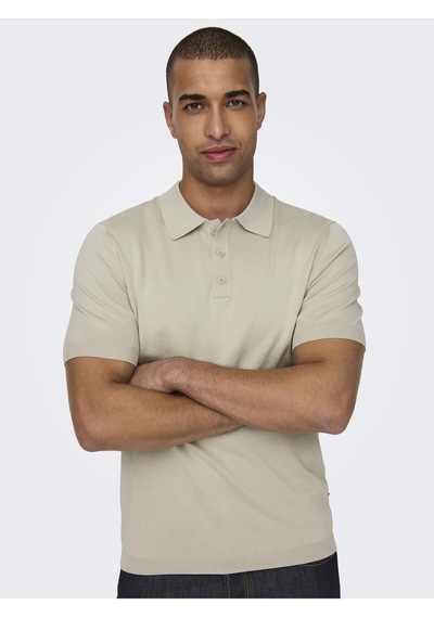 Only & Sons Erkek Regular Fit Polo Yaka Bej Triko T-shirt - 22022219 Bej
