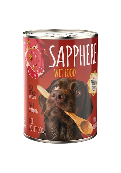 Sapphere Kırmızı Etli Yetişkin Köpek Maması Konserve 12 x 400 G