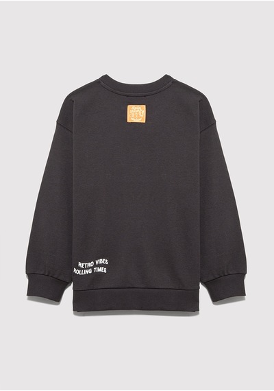 Mavi - Roll Like Baskılı Antrasit Sweatshirt 6s10179-70087 Antrasit