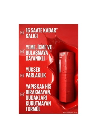 Maybelline New York Super Stay Vinyl Ink Uzun Süre Kalıcı Şeftali Tonlu Likit Parlak Ruj 35 00