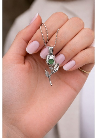 Karanlıkta Parlayan Gül Kolye Gümüş Renk Zincir Unisex Metal Aksesuar Çok renkli