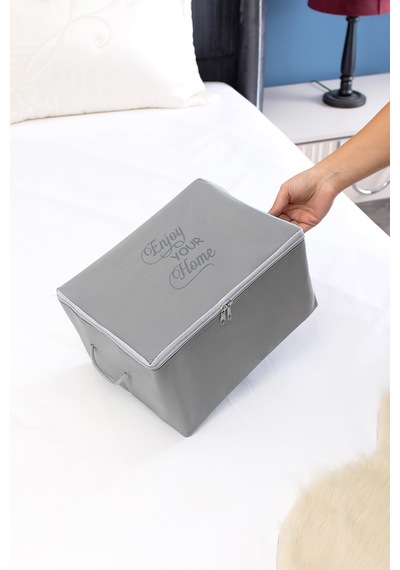 Serstil Mini Boy Baskı Detaylı Antrasit Hurç 30 X 22 X 18 Cm Gri