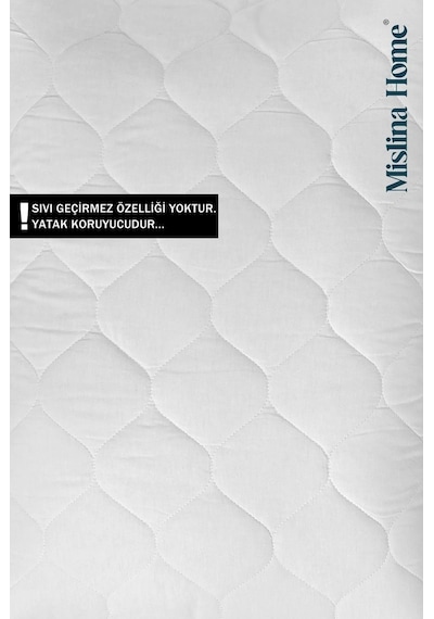 Mislina Home Kapitone Eko Ped 4 Köşe Lastik Tek - Çift Kişilik Bebek Yatak Koruyucu Beyaz